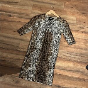 Dolce & Gabbana Leopard-Print Shift Dress in Brown and Black